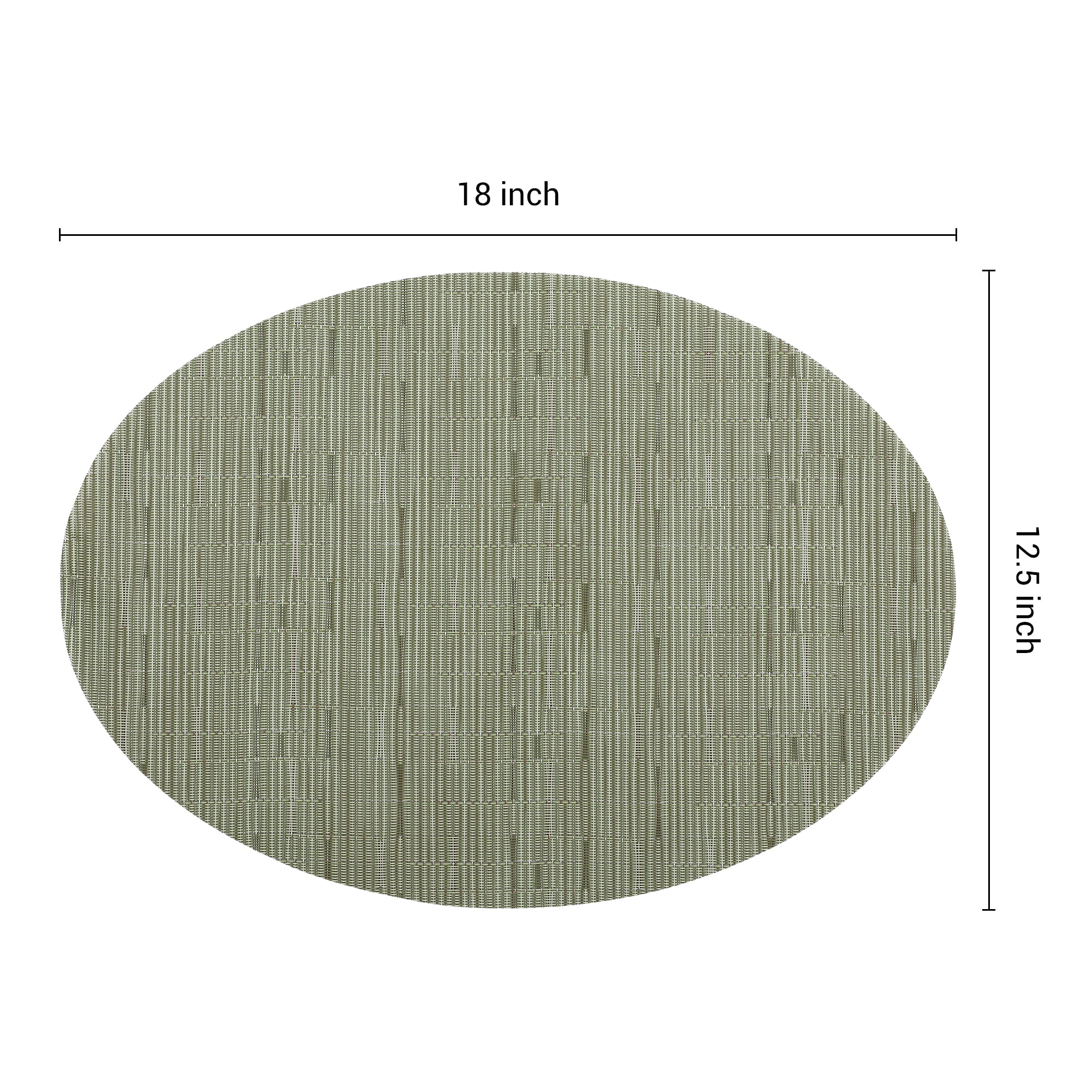 REGALWOVEN Placemats Set of 6 Oval Placemats for Kitchen Dining Table Decor Table Placemats Wipeable Table Mat Green 18*12.5Inch