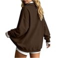 thumbnail image 6 of VBVC Women's Peter Pan Collar Oversized Sweatshirt , Ladies' Long Sleeve Drop Shoulder Pullover , Cozy Casual Tunic Top For Women, S-2XL, 6 of 7