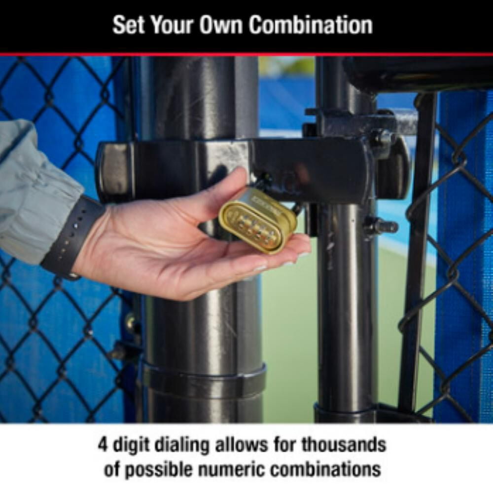 (4 pack) Master Lock 2 in Wide Resettable Combination Brass Padlock with 2-1/4in Shackle