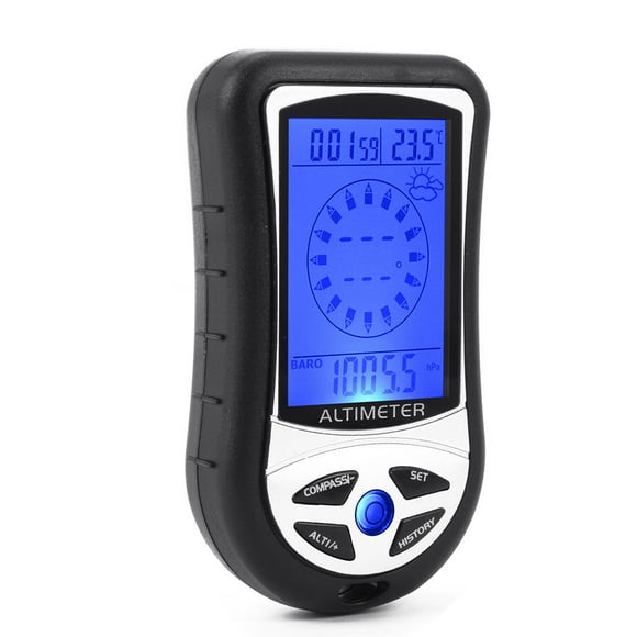 8-in-1 Electronic Altimeter Mini Hand-hold Multi-function Altimeter LCD Altimeter Portable Barometer Thermo-meter Electronic Com-pass Multi-function