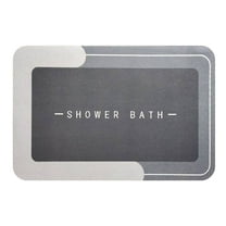 sruoe Bath Mat Rugs, Bath Mats for Bathroom Floor, Extra Absorbent Quick Dry Bathroom Mats, Washable Bath Rugs and Mats, Bath Carpet for Shower, Rubber, Dark Gray