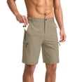 thumbnail image 1 of OIOLOYJM Shorts Cargo de Randonnée pour Hommes Légers Extensibles pour Extérieur Shorts Athlétiques Golf Camping Décontracté Gym Course avec 4 Poches Zippées Kaki m, 1 of 3