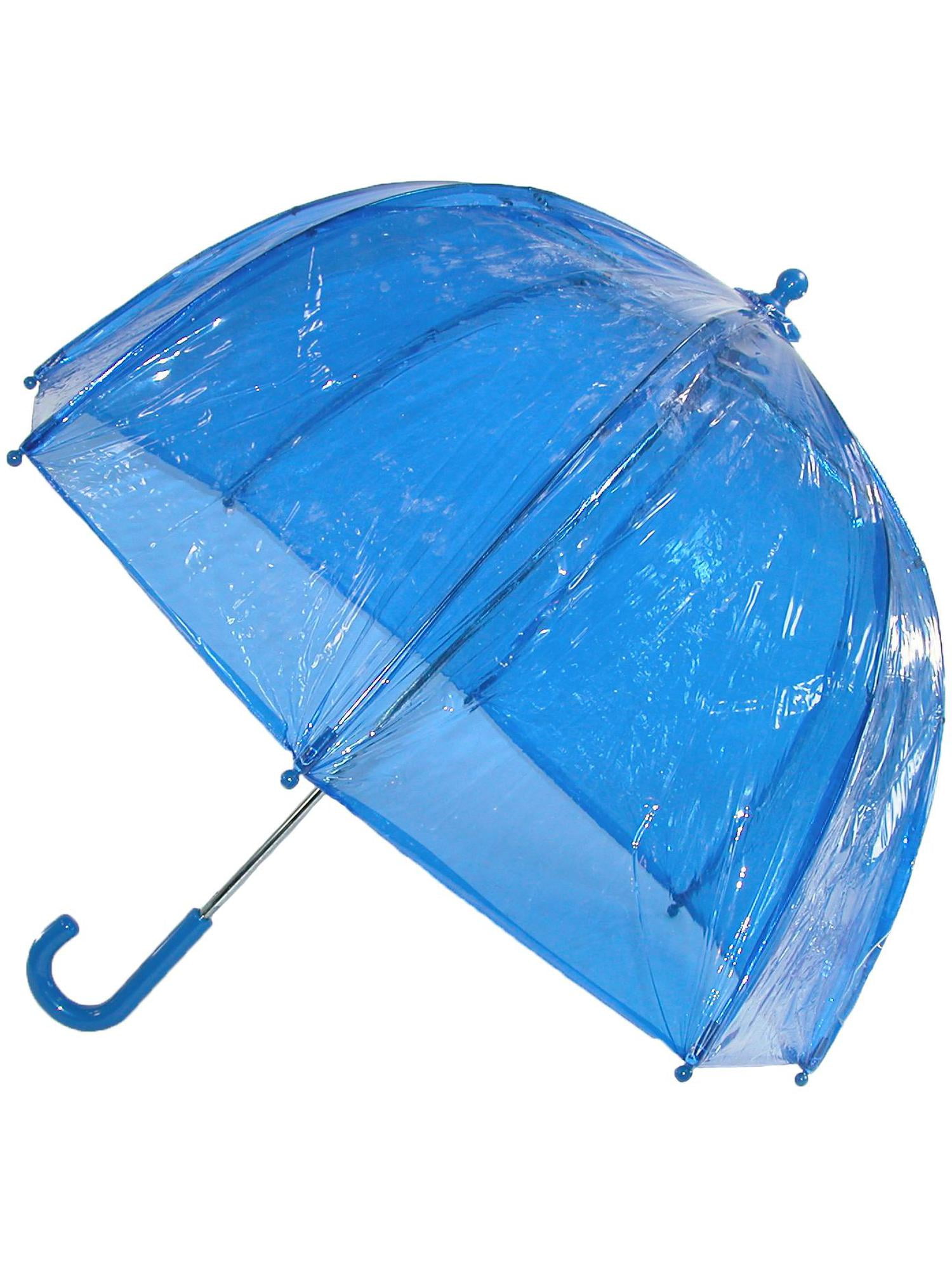 totes Kids Vinyl PinchProof Clear Bubble Umbrella, Blue