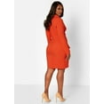 thumbnail image 5 of Rebdolls Women's Bandage Button Detail Mini Bodycon Dress - Orange - 2X, 5 of 5