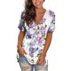 thumbnail image 1 of ICHUANYI Clearance Women Crewneck Print Tees Short Sleeve T Shirt Blouse Loose Tops(Purple, L) ICHUANYI WER2023081112320, 1 of 5