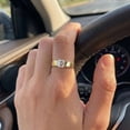thumbnail image 4 of vylahjewellery Brilliant Asscher Cut Moissanite Women's Wedding Ring 14K Vermeil Yellow Gold Diamond Engagement Rings Unique Anniversary Gifts for Her, 4 of 9