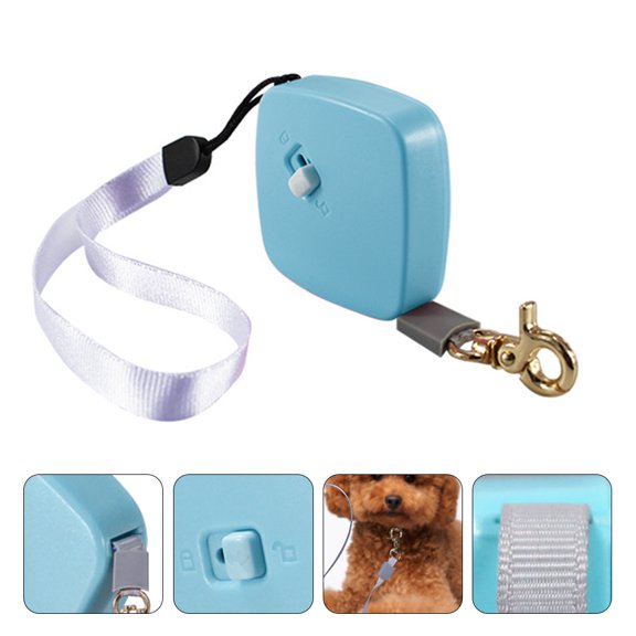 Soimiss Retractable Dog Leash Blue Nylon Portable Small Pet Leash for Outdoor Walking