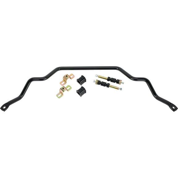 Speedway Motors Front Sway Bar Kit Compatible With 1966-80 Ford, 1” Solid Steel Anti Roll Bar, Hardware & Polyurethane Bushings Included, Black Powder Coated Performance Upgrade