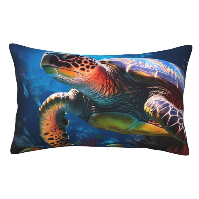 Balery Ice Blue Ocean Sea Turtle Funda de Cojín Estampada, Regalos para Mujeres, Regalos de Amor para Ella, Regalos para Novia o Esposa, Funda de Almohada-20"x30"