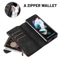 thumbnail image 4 of Dteck Samsung Galaxy Z Fold4 Wallet Case Zipper Pocket PU Leather Card Slot Purse Folio Flip Magnetic Phone Cover with Wrist Strap for Samsung Z Fold4 2022,Black, 4 of 6