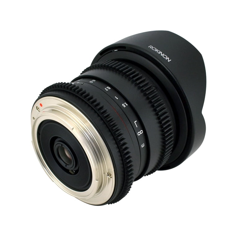 ROKINON 8mm T3.8 Cine HD Fisheye Lens w/Removable Hood [Multiple