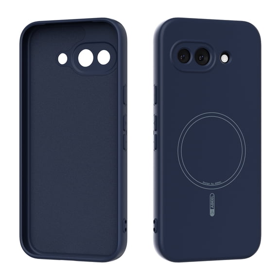 Soft Silicone Protective Back Case for Google Pixel 9a with Microfiber Lining, Lightweight Anti-Scratch Magnetic Shockproof Anti-Fingerprint Ultra Slim Case Wireless Charging, Darkblue