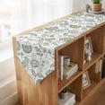 thumbnail image 4 of Boho Sage Green Floral Table Runner Linen Burlap Table Runner 90 Inches Long Vintage Farmhouse Paisley Plant Dresser Scarves for Kitchen Island Coffee Dining Party Wedding Holiday Decor 13"x90", 4 of 8