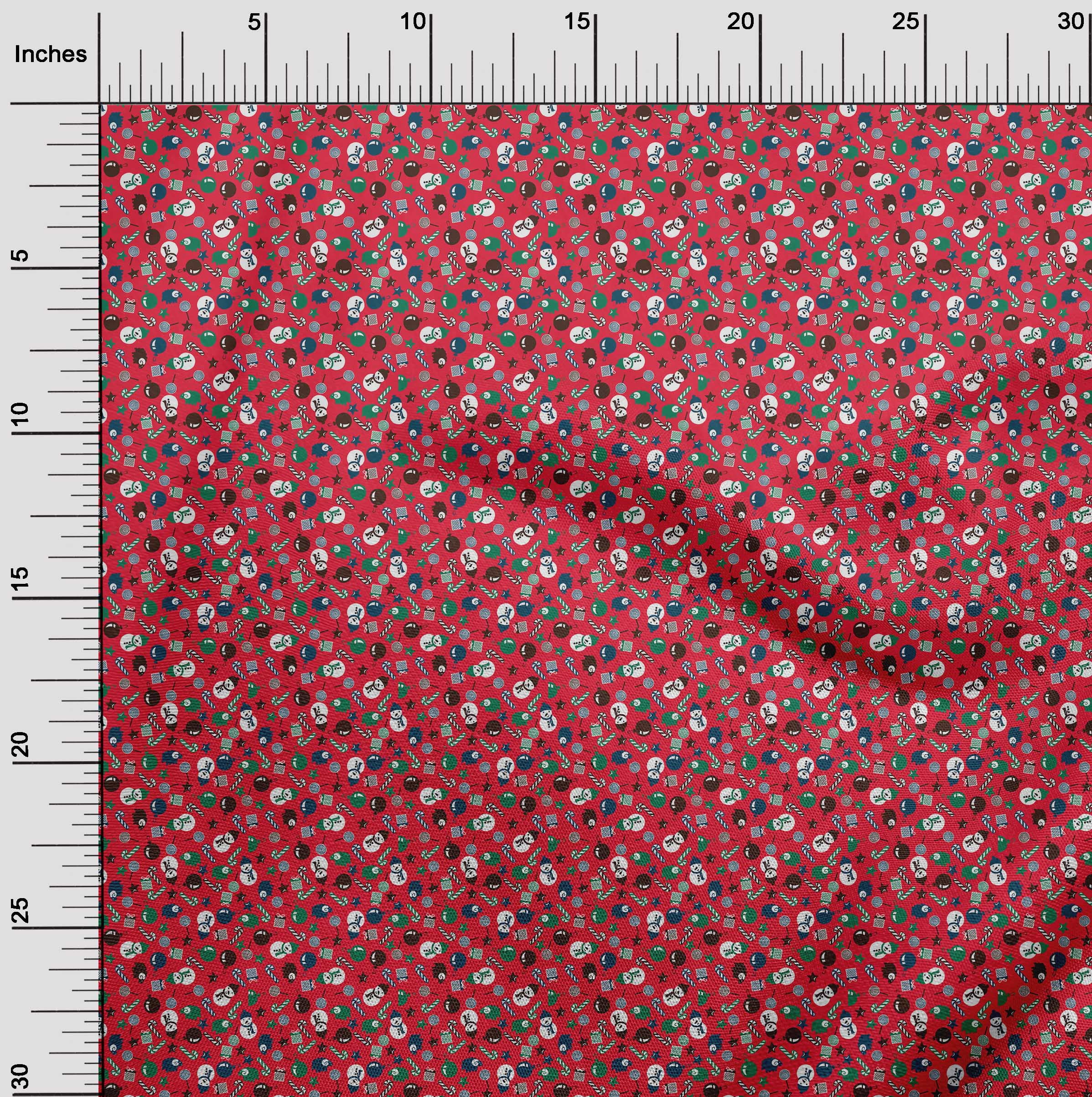 oneOone Cotton Poplin Twill Red Fabric Christmas Craft Projects Decor Fabric Printed By The Yard 56 Inch Wide