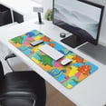 thumbnail image 2 of Long Mouse Pads for Desk,Colorful Cartoon Dinosaurs Geometric Desk Mats on Top Of Desks, Desk Mouse Pad Extra Large with 3mm Non-Slip Base and Stitched Edge for Gaming,Work,Home 31.5"x11.8", 2 of 5