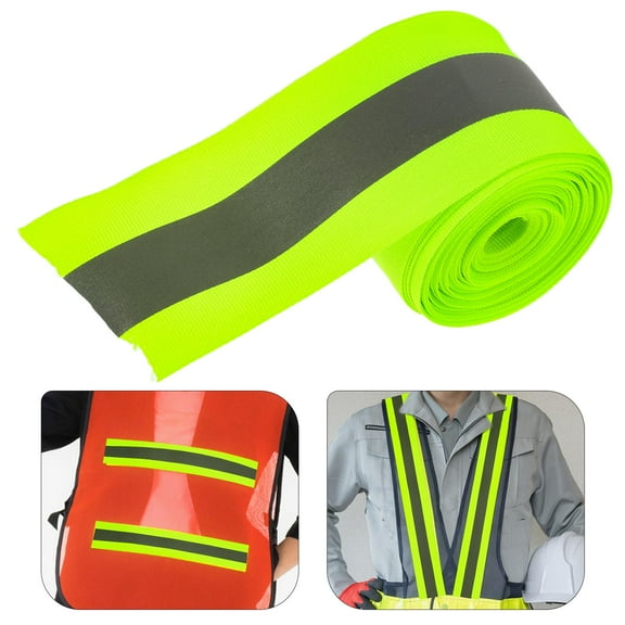 UPOUART Reflective Safety Warning Tape Light Green Polyester for Outdoor Activities 1 Roll High Visibility