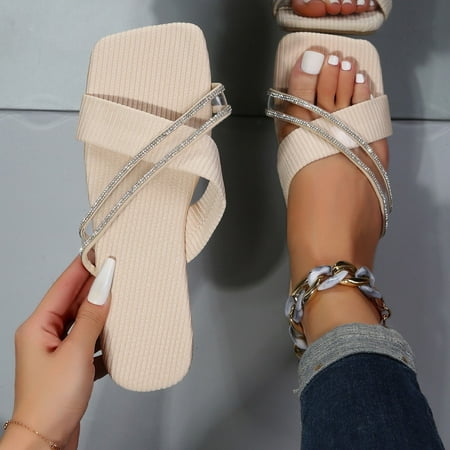 

eczipvz Women S Slippers Summer Women s Two Color Chrysanthemum Translucent Soft Soles Roman Style Sandals S Slippers for Women