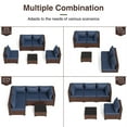 thumbnail image 6 of ELPOSUN Patio Furniture Set, Outdoor Patio Furniture Wicker Furniture Couch Set, 5 Pieces Outdoor Sectional Sofa, Patio Furniture Set, Outdoor Patio Set for Porch Furniture (Navy Blue), 6 of 7