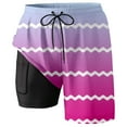 thumbnail image 2 of Men's Casual Beach Sports Plus Size Fashion Gradient Striped Double Layer Beach Pants, Compression Lined, 2 of 4