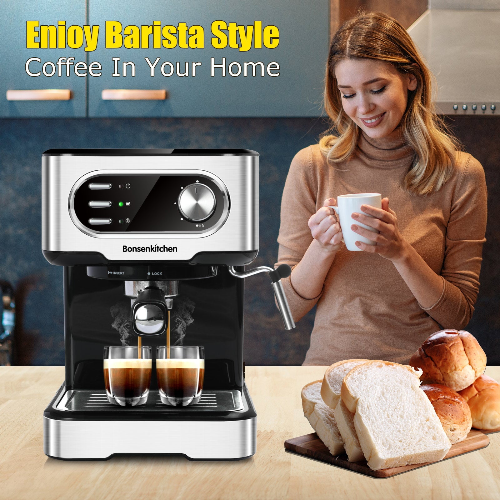 Milk Frother, Coffee Espresso Maker 