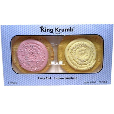 King Krumb Party Pink and Lemon Sunshine Bakery Cookies, 11oz, 2 Count, Ready to Eat