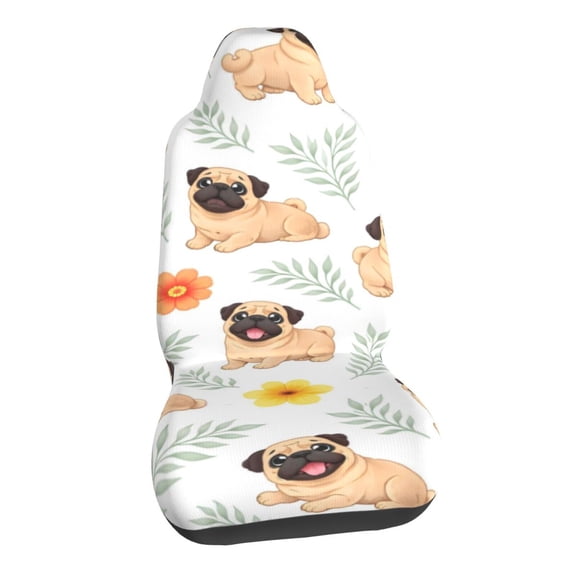 Pug Dog Lover Car Seat Covers Stretch Car Seat Protectors Universal Fit