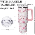 thumbnail image 2 of Flamingo Gifts for Women, 40 oz Pink Flamingo Tumbler with Handle lid and Straw,Flamingo CoffeeTravel Mug Cup Water Bottle,Flamingo Decor, 2 of 3
