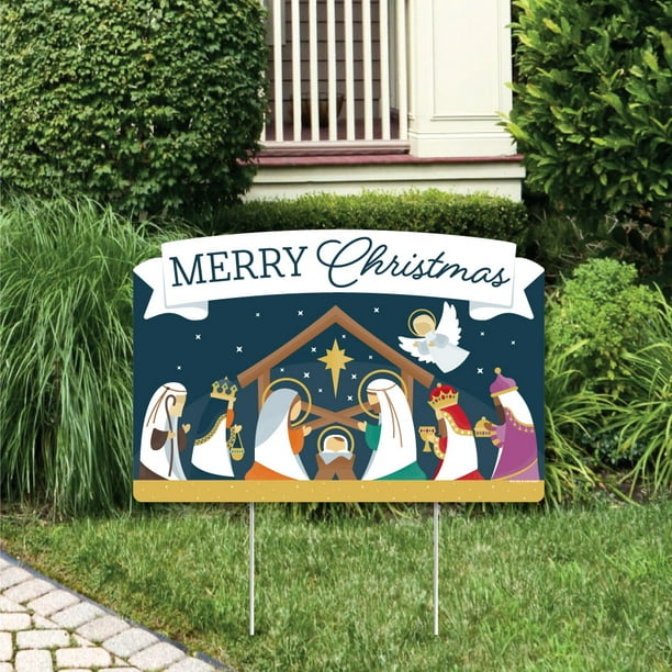 Holy Nativity  Manger Scene Religious Christmas Yard Sign Lawn