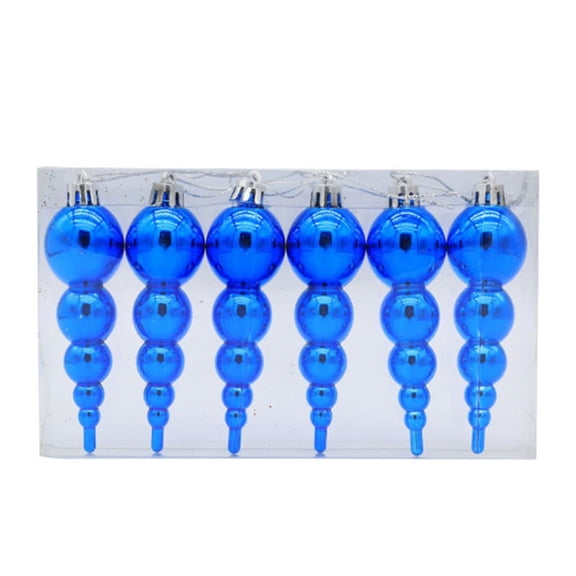 5Pcs Glitter Shatterproof Painted Gourd Christmas Tree Hanging Ball Ornaments