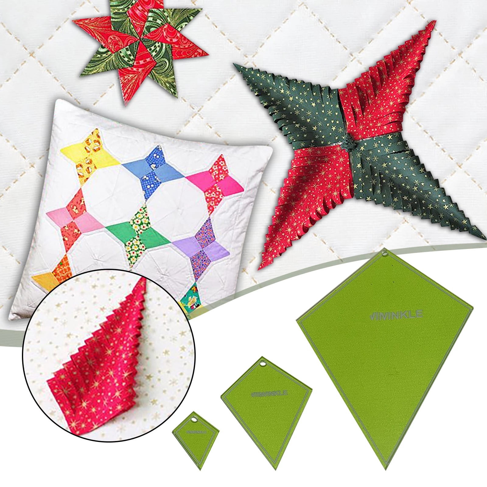3x Periwinkle Plates Quilting Templates Patchwork Sewing Cutting Ruler ...