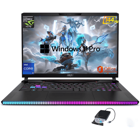 MSI Raider GE68HX Gaming Laptop, 16" FHD 144Hz, Intel i9-14900HX, GeForce RTX 4070, 32GB RAM, 1TB SSD, Backlit KB, Wi-Fi 7, Windows 11 Pro