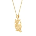 thumbnail image 2 of Brilliance Fine Jewelry 10K Yellow Gold Filigree Owl on Gold Filled Necklace,18", 2 of 5