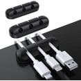thumbnail image 1 of Three-Pack Cable Manager Desk Clamp USB Charging Cable Bedside Mouse Power Cable PC Cable Office Home Silicone Self-adhesive, 1 of 3