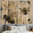 thumbnail image 2 of Patifu Bee Flowers Tapestry Wall Hanging Unique Style Graphic Tapestries Home Wall Decor Art for Living Room Bedroom Apartment Farmhouse Dorm 40x30inch, 2 of 6