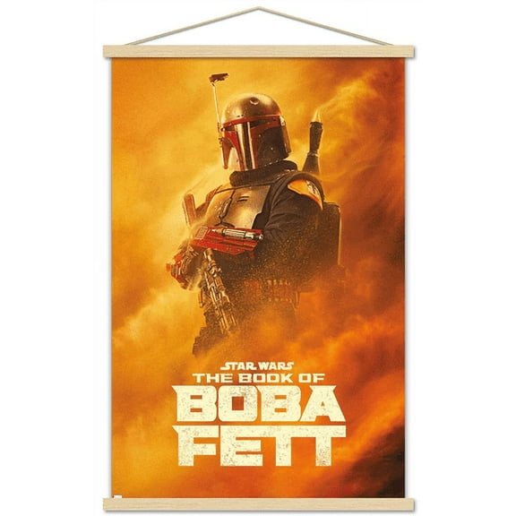 Star Wars: The Book of Boba Fett - Boba Sandstorm Wall Poster with Wooden Magnetic Frame, 22.375" x 34"