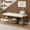 Beige, variant on Hausfame Juliet 47.2" Tufted Linen Storage Bench with Shoe Rack, Gold Metal Frame,Blue