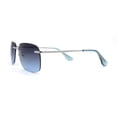 thumbnail image 4 of Womens Rimless Narrow Rectangle 90s Retro Sunglasses Silver Blue, 4 of 4