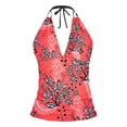 thumbnail image 3 of MKLEKYY Maillot de Bain Tankini pour Femmes Sans Bas Col en V, 3 of 3