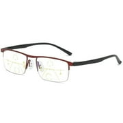 Progressive Multifocus Reading Glasses, Progressive Glasses for Men, Blue Light Blocking Computer Readers, Black, 5.31x5.31