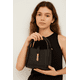 thumbnail image 2 of Bolsa Coral Negra Piel Legitima para Mujer, 2 of 3