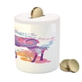 thumbnail image 3 of Moose Piggy Bank, Unusual Deer Trippy Featured Color Effects Digital Vivid Display, Ceramic Coin Bank Money Box for Cash Saving, 3.6" X 3.2", Mauve and Orange, by Ambesonne, 3 of 4