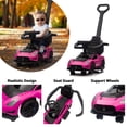 thumbnail image 4 of VOLTZ TOYS Maserati Licensed 3-in-1 Push Car, Toddler Ride-On Stroller with Handle, Music & LED Lights, Pink, 4 of 6