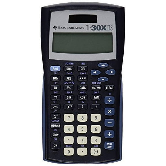 Texas Instruments TI-30X IIS 2-Line Scientific Calculator, Black with Blue Accents