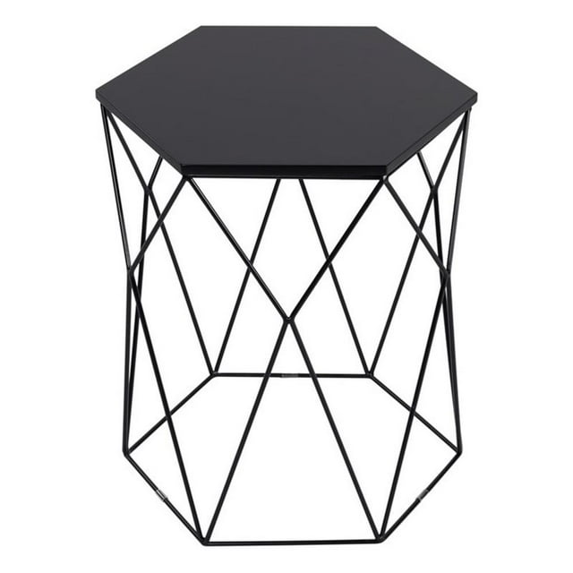 Serta at Home Element Geometric Side Table in Midnight Black