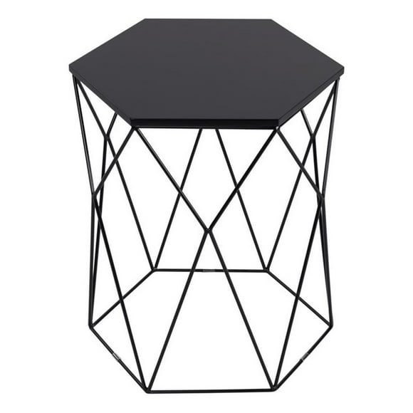 Serta at Home Element Geometric Side Table in Midnight Black