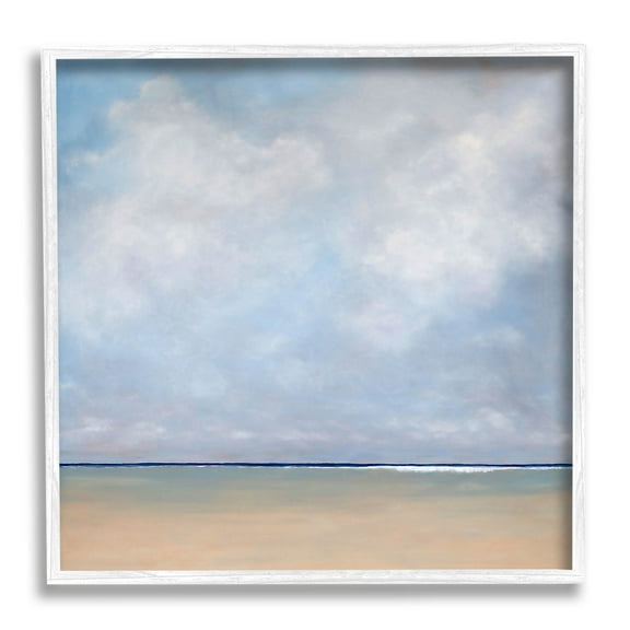Stupell Industries Abstract Beach Clouds Ocean Horizon Painting White Framed Art Print Wall Art, Design by Catherine Andersen
