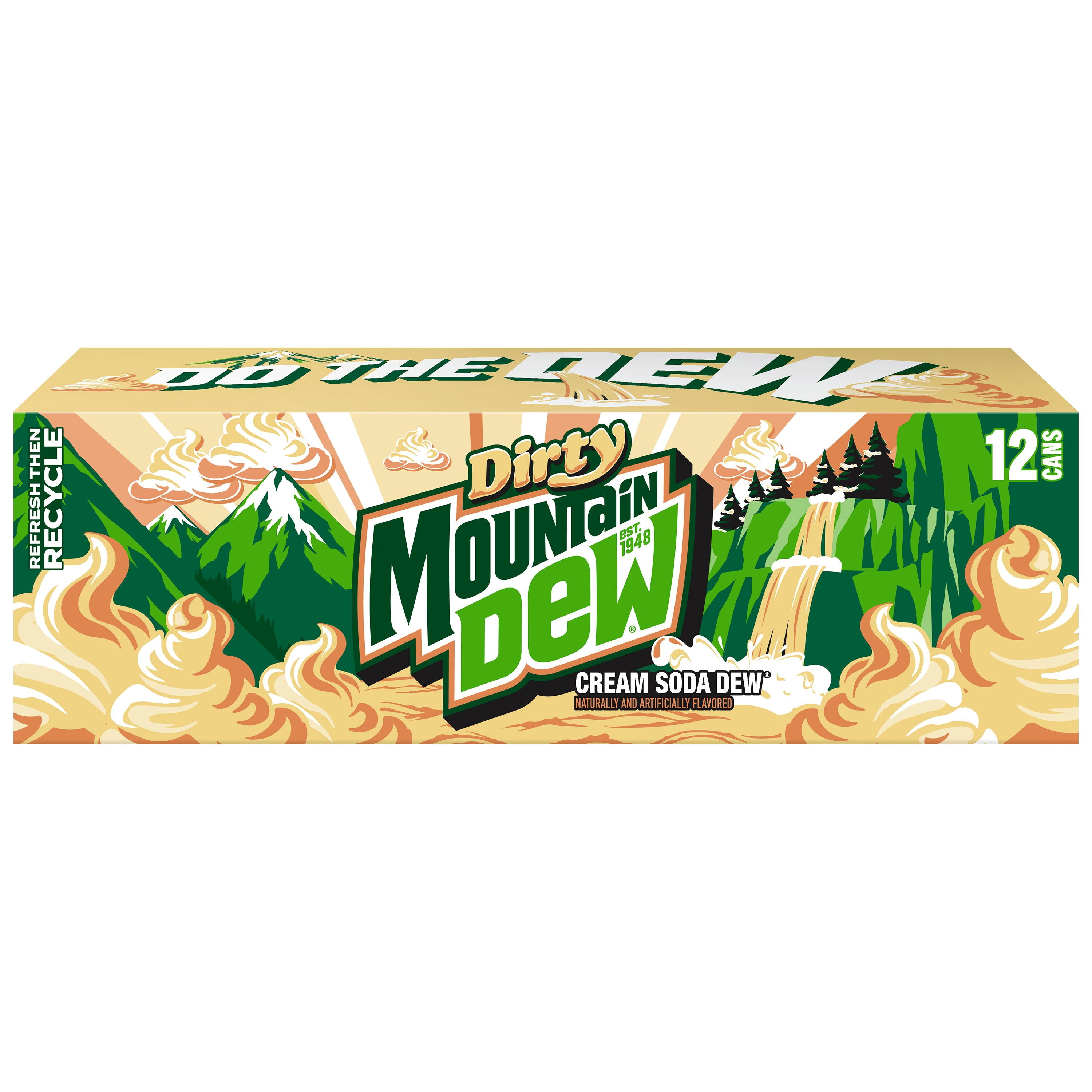 Mountain Dew Dirty Dew Cream Soda 12 fl oz 12 pack Cans