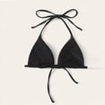thumbnail image 6 of NIEWTR Bikini Top for Women Push Up Padded Support V Neck Spaghetti Strap Stretchy Comfort Swimsuit Top(Black,M), 6 of 8
