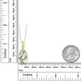 thumbnail image 4 of 925 Sterling Silver and 10K Yellow Gold 2 Tone Pear Shape Checkerboard Green Prasiolite and White E-F Lab Grown Diamond Keren Hanan Pendant Necklace for Women (9.60 Ctttw, with 18 inch Chain), 4 of 5
