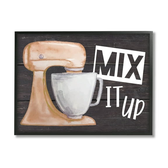 Stupell Mix It Up Kitchen Mixing Baking Food & Beverage Painting Black Framed Art Print Wall Art